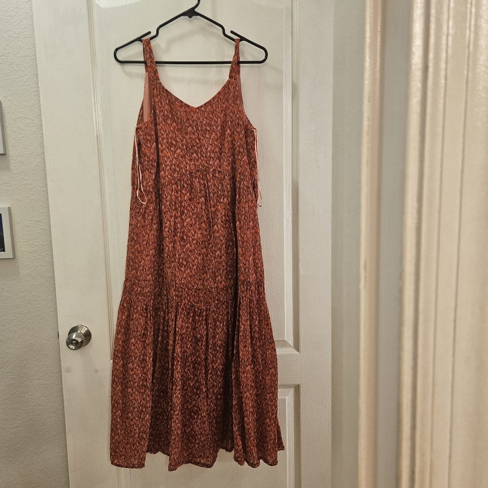 Joie brand size S Small women's maxi dress red, black and pink print tiered